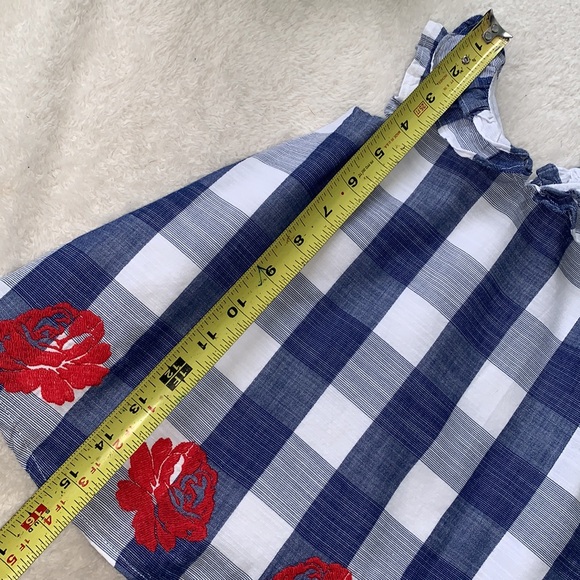 Janie and Jack Cotton Dress 6-12M Blue & White Check EUC - Picture 9 of 11